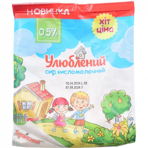 Сир кисломолоч. Улюблений 0,5 350 г