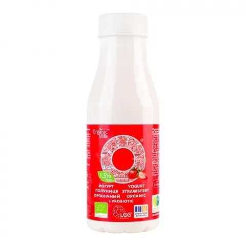 Йогурт Organic Milk 2,5 280 г питний органічний Полуниця
