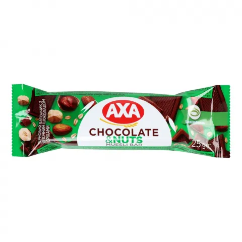 Бат злаковий AXA 25 г з мол. шок. та горіхами
