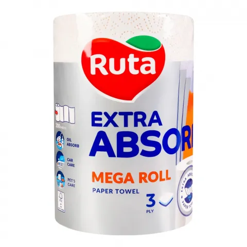 Рушники паперові Рута 1 шт. Selecta Mega roll білі 3 шар.
