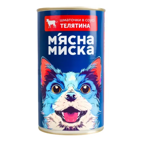 Корм д/собак М`ясна миска 1240 г з/б з телятиною