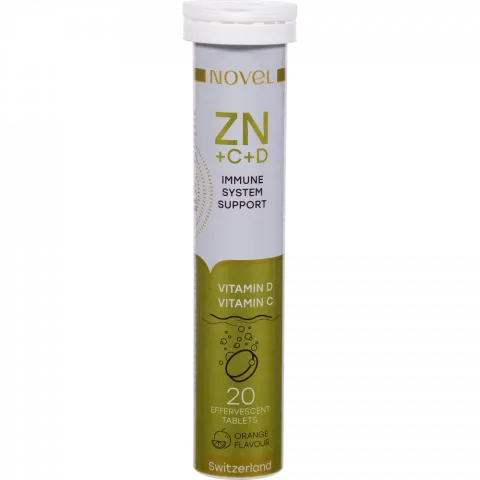 Вітаміни Novel шипучі Vitamin C + Zinc + D 20