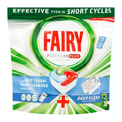 Таблетки д/ПММ FAIRY 17 шт. Platinum Plus все в одному Свіжий трав`яний бриз