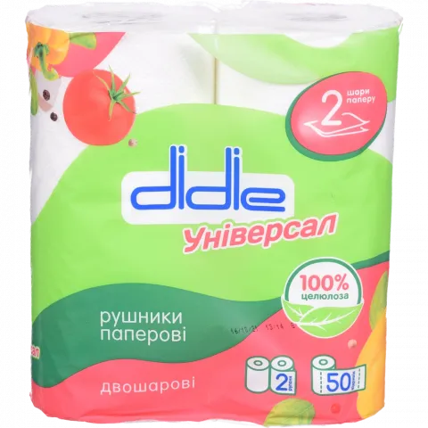 Рушник папер. Didie 2 шт. Білий 250