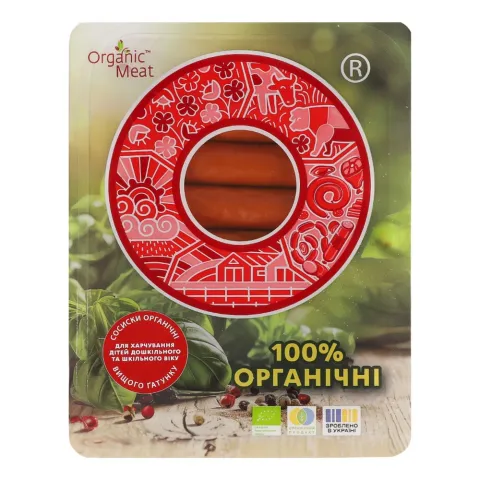 Сосиски Organic Meat дитячі 300 г в/ґ органічні