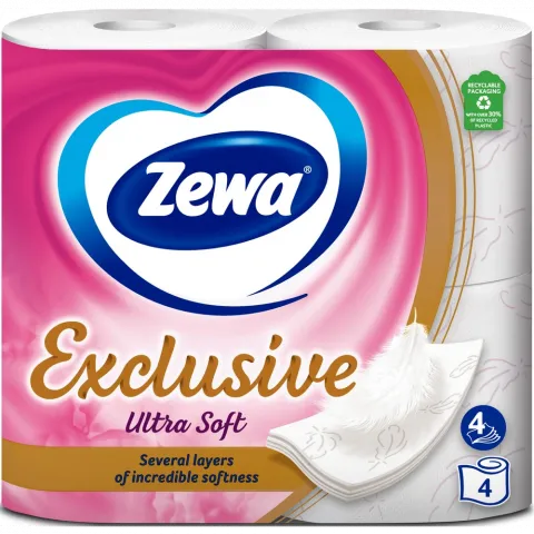 Туалетний папір Zewa 4 шт. Exclusive ultra soft