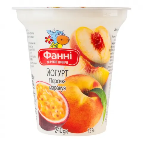 Йогурт Фанні 1,5 240 г Персик- маракуя