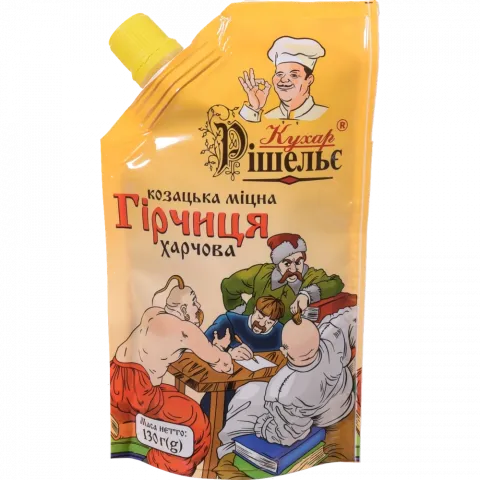 Гірчиця Кухар Рішельє 130 г д/пак. Козацька