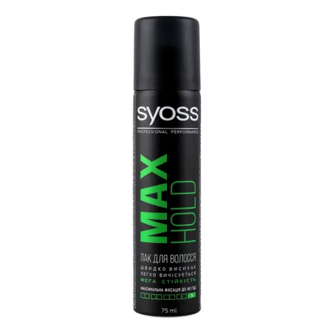Лак д/волосся Syoss 75 мл міні Max Hold