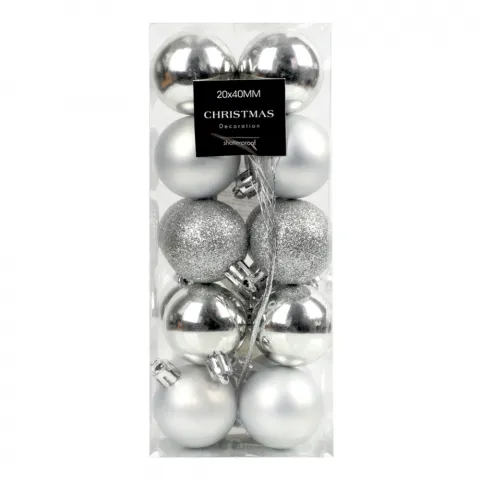Набір ялинкових куль, 20 шт. по 40 мм CAN300510 И741 (КІН)