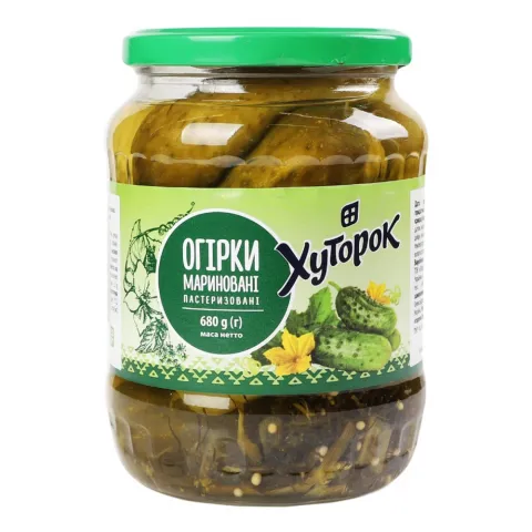 Конс Огірки Хуторок 680 г скл. твіст